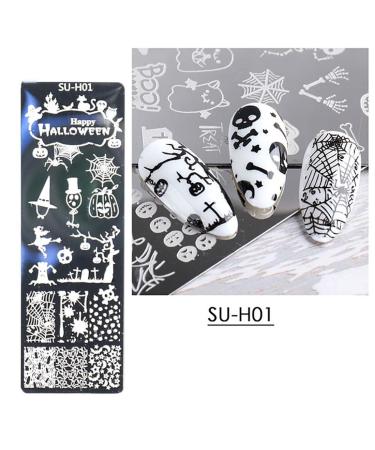 Buy 1 Set Stainless Steel Cartoon Nail Stamping Plates & Sponge Pen - Image Template Stencil (su-H05) | Fast International Shipping - Buy Online on GoSupps.com