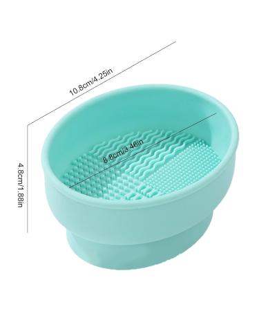 3 in 1 Makeup Brush Cleaner Bowl - Silicone Mat for Easy Cleaning Drying & Storage - Mint Green | Perfect for Makeup Lovers - Buy Online on GoSupps.com