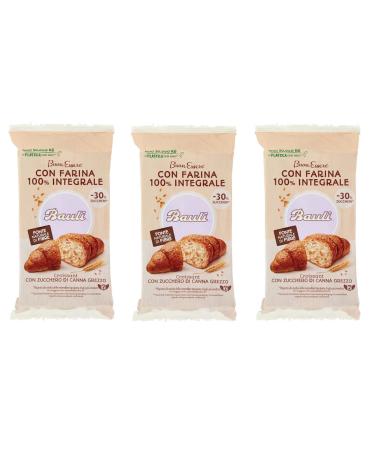 Bauli Bauli Cornetti with Whole Wheat Flour and Raw Cane Sugar - 222g Pack - Each pack contains 6 croissants of 37g