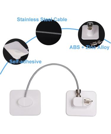 Flyamapirite Child Safety Locks - 2 Self-Adhesive Refrigerator Door Locks with Key Cables for Secure Freezing Cabinets - Buy Online on GoSupps.com