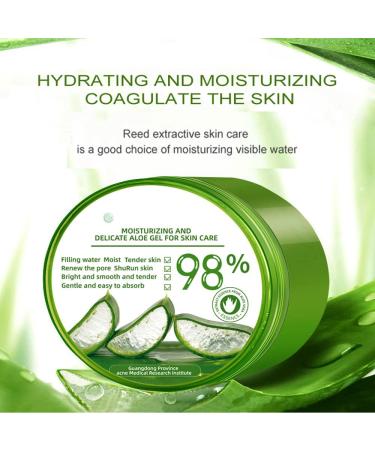 Aloe Vera Gel 98% - Soothing Moisture for Face & Body | Sunburn Relief Scar Repair & Acne Improvement - Buy Online on GoSupps.com