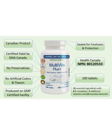 Adult MultiVitamins - Contains 25 Essential Nutrients including B-complexes Vitamins and Essential Minerals - 8 B-complexes 3 additional vitamins and 14 essential elements - No Preservatives No Artificial Colors or Flavours - Buy Online on GoSupps.com