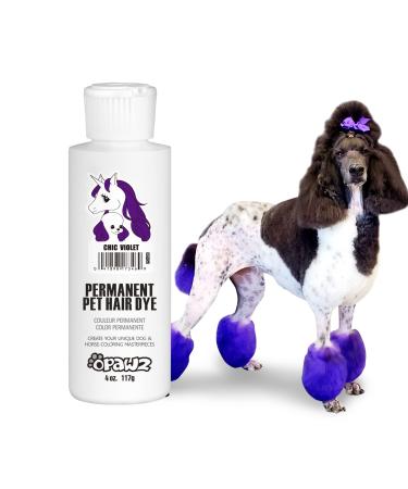 Opawz permanent pet hair color profession pet safe dye keeps over 20 hair washes bright color for dogs and horses (chic violet)