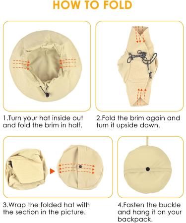 Brotou Sonnenhut - UV Protection UPF 50+ Foldable Safari Hat for Men & Women | Waterproof Hiking & Outdoor Summer Hat - M-XL Khaki - Buy Online on GoSupps.com