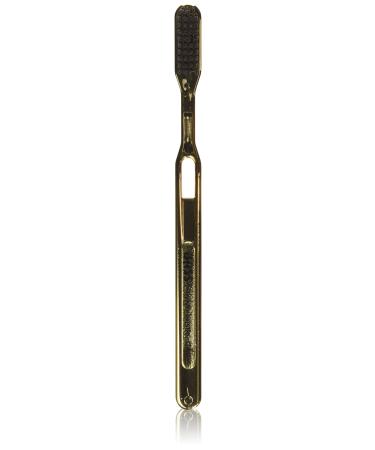 Bass Brushes | Toothbrush | Dental Grade Nylon Bristle | Premium Acrylic Handle | Gold Finish | Model TB4 - GLD