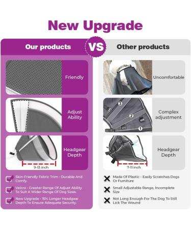 Adjustable Soft Protective Dog Collar Tape | Leak Protection & Breathable Elizabethan Design | Eco-Friendly Recycling | Medium Gray - Buy Online on GoSupps.com