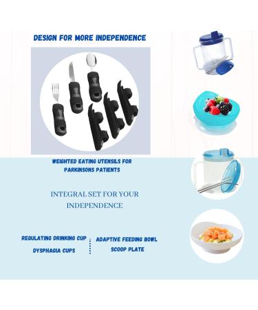 Weighted Utensils for Parkinson's Hand Tremors | 3 Cutlery & Universal Cuff Set - Buy Online on GoSupps.com