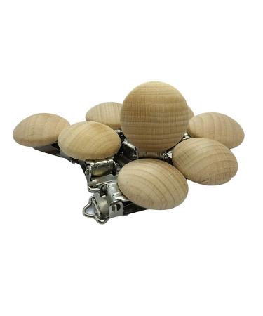 20pcs Metal Wooden Pacifier Clips - DIY Soother Clasps for Pacifier Chains (3cm) - Buy Online on GoSupps.com