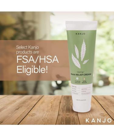 Kanjo Hemp Pain Relief Cream for Arthritis & Muscle Pain - FSA & HSA Eligible | Topical Cream with Trolamine & Hemp Seed Oil for Back, Neck & Joint Pain - Buy Online on GoSupps.com