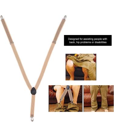 Adjustable Clip and Pull Dressing Aid Belt for Disabled and Elderly - Gray and Black Stripes - Buy Online on GoSupps.com