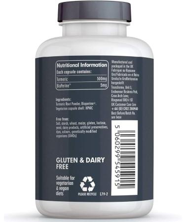 Transforme Turmeric Curcumin High Strength 500mg with BioPerine 365 Capsules - Vegan, Vegetarian & Gluten Free with Black Pepper Extract for Enhanced Absorption - Buy Online on GoSupps.com