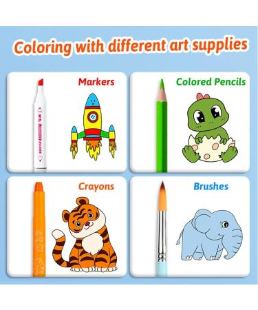 2 Pack Children's Drawing Roll - Animal Coloring Paper for Kids - Sticky DIY Painting Paper Rolls - Wall Coloring Stickers - Coloring Books - Dinosaur and Astronaut Theme - 79 x 11.8 - Toddler Friendly - Buy Online on GoSupps.com