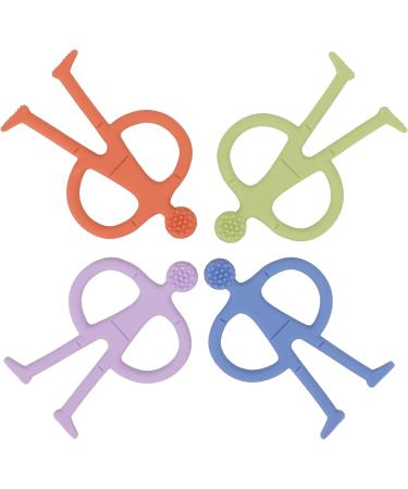 RvSky Newborn Chew Toys - 4 Pack Baby Teether Silicone | Soft Grip Teething Relief for Infants - Buy Online on GoSupps.com