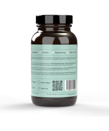 GIMMY Vitamins for concentration with Ashwagandha L-Tyrosine Folic Acid Vitamin B6 Ginseng and Vitamin B12-100% Natural Vegan Sugar Free Green Apple Flavor (60 gums) - Buy Online on GoSupps.com