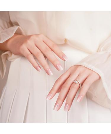 Danni & Toni Half Hardened Gel Nail Foils - Blassrosa Color Mixture with Silver Points | Self-Adhesive UV Gel Nail Wraps - 28 Stickers for Stunning Nail Designs - Buy Online on GoSupps.com