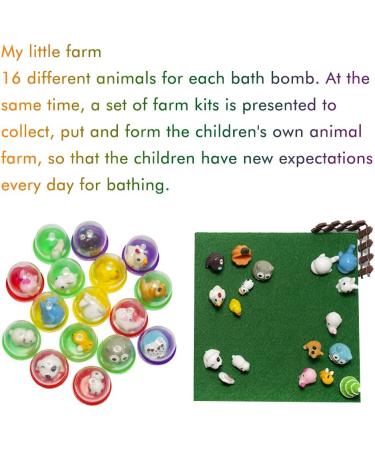 16 Organic Bath Bombs with Surprise Animals - Perfect Gift for Birthdays, Christmas, and More! - Buy Online on GoSupps.com