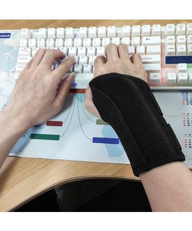 Shop Nucamper Breathable Wristwear Bandage - Adjustable Metal-Rail Stabilizer for Arthritis Tendonitis & Sprains - Right-Handed Black - International Shipping Available - Buy Online on GoSupps.com