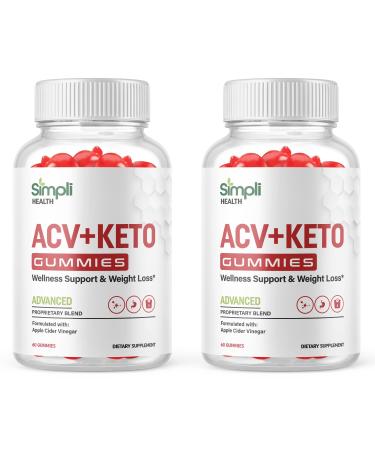 Simpli Health ACV Ketosis Gummies (2 Pack) 60 Count (Pack of 2)