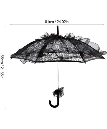 Lace Umbrella - Black Lace Metal Parasol for Photography & Celebrations | International Shipping Available - Buy Online on GoSupps.com