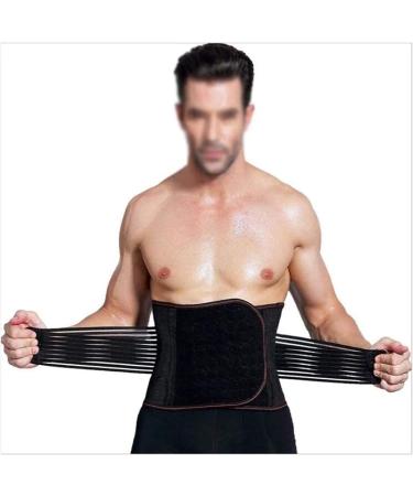 Back support belts to relieve pain in the lower back area herniated disc sciatica men double compression sports bond waist/belly support (black black M