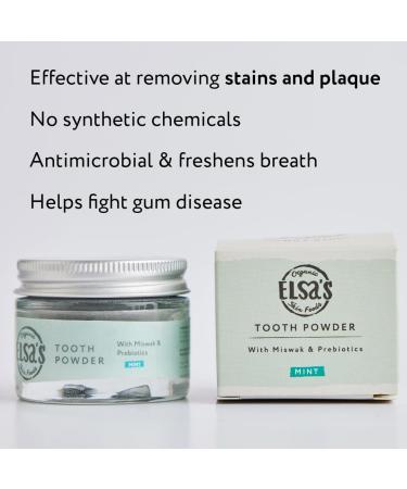 Elsa's Organic Skin Foods - Natural Tooth Powder - Removes Stain - Peppermint & Spearmint - Contains Xylitol - Activated Charcoal - Gentle Whitening - Buy Online on GoSupps.com