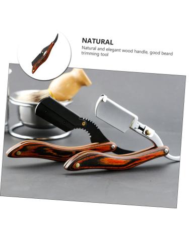Beaupretty Men's Folding Straight Razor - Manual Barber Shaver with Wooden Holder for Smooth Shaving & Gifts for Him - Buy Online on GoSupps.com