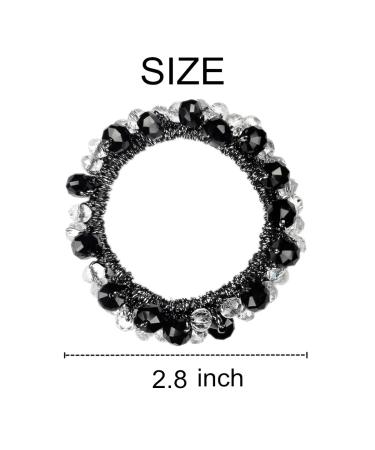 5 Pcs Rhinestone Hair Ties - Crystal Hair Bands for Women and Girls - 2.8 Inch Two-tone Crystal Color - Pack of 5 - Buy Online on GoSupps.com