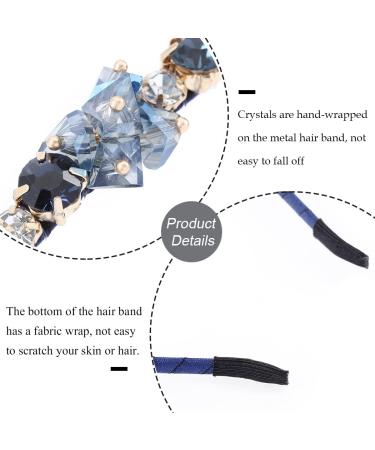 Urieo Blue Rhinestone Headband - Crystal Hair Accessory for Women | Vintage Bling Diamond Hairband for Parties - Buy Online on GoSupps.com