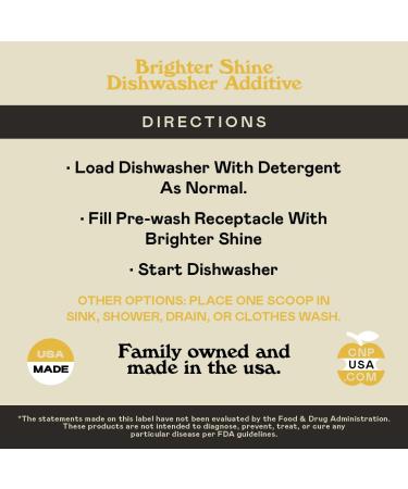 Brighter Shine - Natural Lemon Dishwasher Additive | 60 Uses Citric Acid Cleaner for Hard Water Spots Removal - Buy Online on GoSupps.com