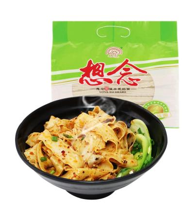 SXET Sliced Noodles, Wavy Knife Cut Noodles, Chinese Wide Flat Noodles, Original Sauce, Vegetarian  1000g / 35.27oz (pack of 1) Sliced Noodles 2.2 Pound (Pack of 1)