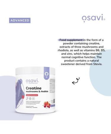 OSAVI Osavi Creatine Mushrooms & Rhodiola Cherry & Strawberry - 300g - Buy Online on GoSupps.com