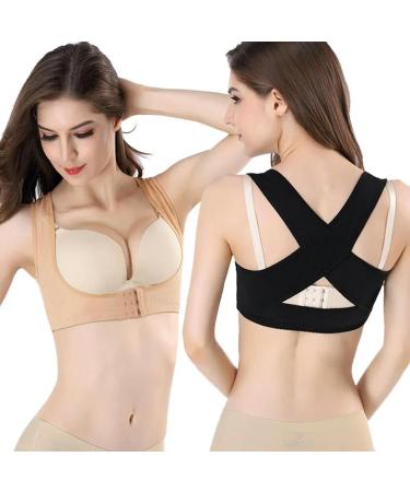 Corrector Adjustable Women Back Support Belt Posture Correction Brace Rectify Posture Corset Shoulder Black L - Buy Online on GoSupps.com