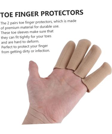 FOMIYES Silicone Gel Finger & Toe Sleeves Set - Toe Protector, Separator, Cushion, Bandage - Earth Tones (2 Pairs) - Buy Online on GoSupps.com