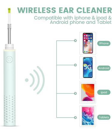 Ear Wax Removal Tool with Otoscope Camera & 6 LED Lights - Compatible with iPhone, Android, Tablet - Green - Buy Online on GoSupps.com