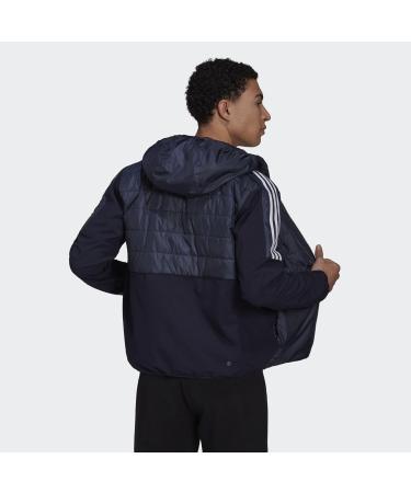 Buy Adidas Adult Essentials Insulated Hooded Hybrid Jacket - Midweight XL in Legend Ink | International Shipping Available! - Buy Online on GoSupps.com