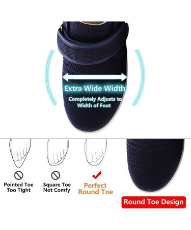 Orthoshoes Women's Edema Shoes - Breathable Lightweight Walking Sneakers for Diabetic Elderly - Navy (Size 8) - Buy Online on GoSupps.com