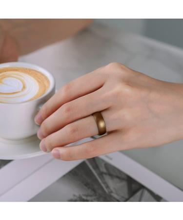 MIROMIHO Women Silicone Wedding Ring Set - 7 Rings, Inner Arc Ergonomic Design, 5.5mm Wide Rubber Bands in Bronze, White, Rose Gold, Silver, and More - Size 6.5-7 (17.3mm) - Buy Online on GoSupps.com