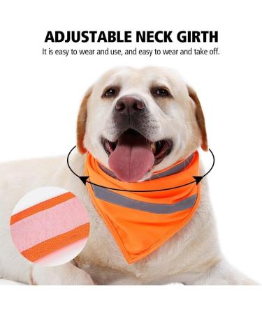 Reflective Triangle Dog Tapers - Adjustable Fluorescent Orange Pet Scarves for Night Walks Camping & Travel - Buy Online on GoSupps.com