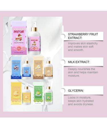 Vanilla Cream Puff Body Milk Mist Body/Hair Milk Mist Body Spray For Women Vanilla Perfume Long Lasting Moisturizing Ideal Gifts for Women 1PCS-Ice Cream - Buy Online on GoSupps.com