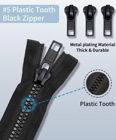 52 Pcs Zipper Repair Kit - Universal Zipper Replacement Slider Set for Jackets, Coats, Boots - Metal, Plastic & Nylon Zippers - Buy Online on GoSupps.com
