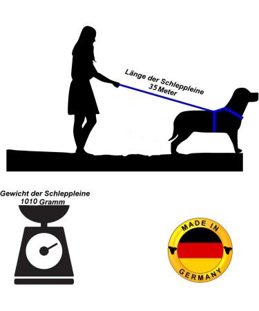 Twinkys Dog Style Tow Leash - 35m Blue - 20mm Wide for Dogs up to 50kg - Made in Germany - No Hand Loop - Buy Online on GoSupps.com