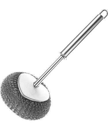Stainless Steel Scrubber with Handle Steel Wool Scrubber for Cleaning Dishes Metal Sponges for Pots Sink Pans Grills - Buy Online on GoSupps.com