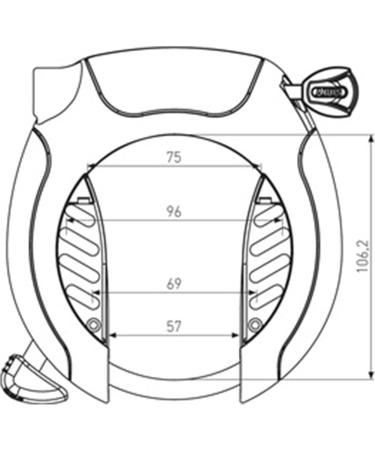 Abus Frame Lock Per Shield XPlus 5955 - Secure 8.5mm Bicycle Frame Lock | High Security Level 9 - Ideal for International Shipping - Buy Online on GoSupps.com