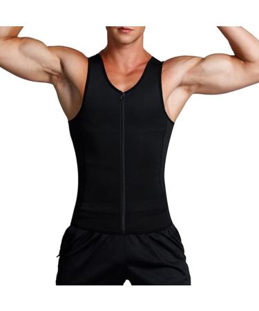 Soluo Men's Compression Corset Vest Slimming Body Shaper 3 Rows Clasp Bust Corset Tank Top Waist Trainer Undershirts Black Medium - Buy Online on GoSupps.com