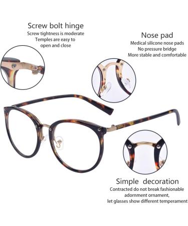 ALWAYSUV Retro Vintage Round Metal Glasses for Women & Men - Clear Lens Fashion in Beige - Buy Online on GoSupps.com