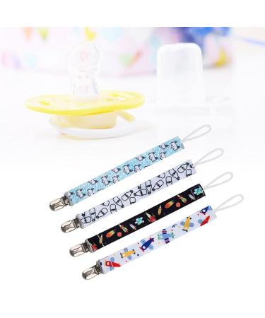 4 Pack Baby Schnuller Clips - Durable Polyester Tape & Metal Clips for Pacifiers - Toddler Nipple Holder Set - Buy Online on GoSupps.com