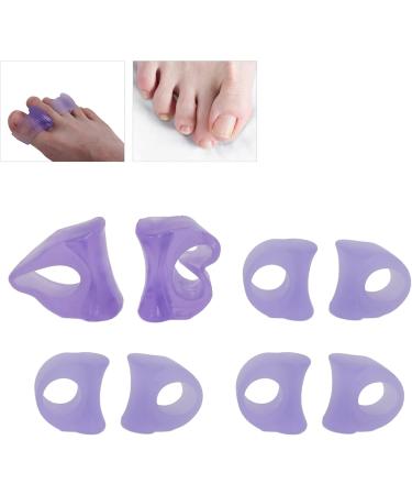 Miskall Toe Separators - 4 Pairs Silicone Bunion Corrector for Hallux Valgus & Overlapping Toes - Purple - Buy Online on GoSupps.com