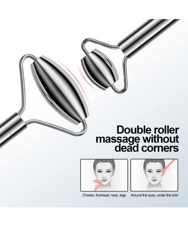 Authentic Stainless Steel Face Roller and Gua Sha Set - Asian Beauty Secret for Face, Eyes, Nose, Neck, and Body - Facial Massage Tools for Muscle Relaxation and Wrinkle Prevention - Buy Online on GoSupps.com