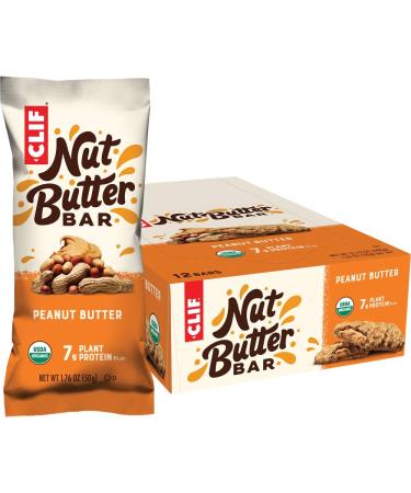 CLIF Nut Butter Bar - Organic Snack Bars - Peanut Butter - Organic - Plant Protein - Non-GMO  (1.76 Ounce Protein Snack Bars, 12 Count) 12 Count (Pack of 1)