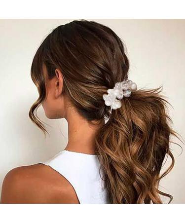 Brinie Beads Hair Ties - Black Pearl Elastic Scrunchies for Women and Girls (Pack of 3) - Buy Online on GoSupps.com